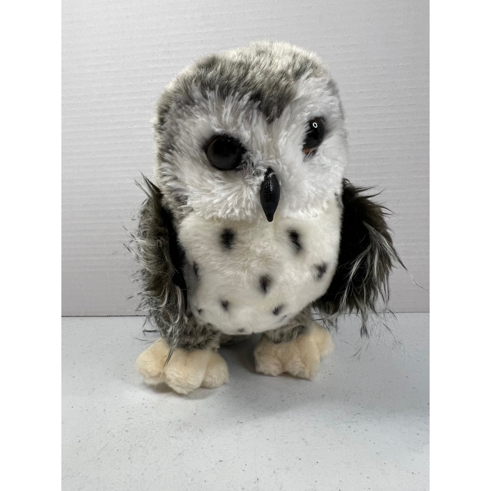Douglas Cuddle Toy Great Horned Owl Plush Stuffed Animal Grey White 3837 9 inch